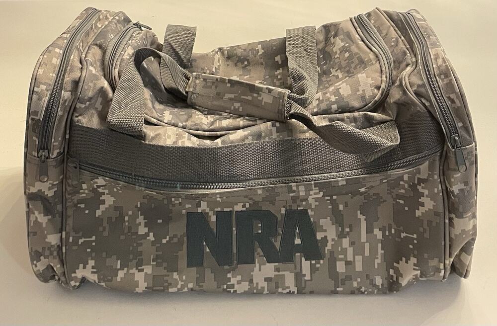 NRA Range Gear Duffle Bag Digital Camo Green Top Handle 20” x 10” x 11” Canvas